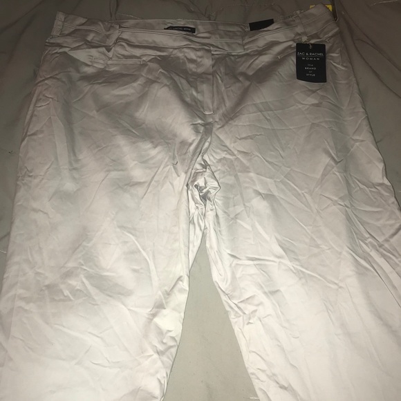 NWT ZAC & RACHEL Light Gray Capri Pants 24W - Picture 1 of 4